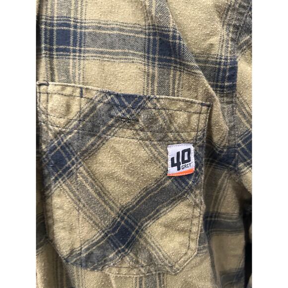 Duluth Trading 40 Grit Heavyweight Work Shirt Green Black Plaid Men's Medium - Picture 2 of 5